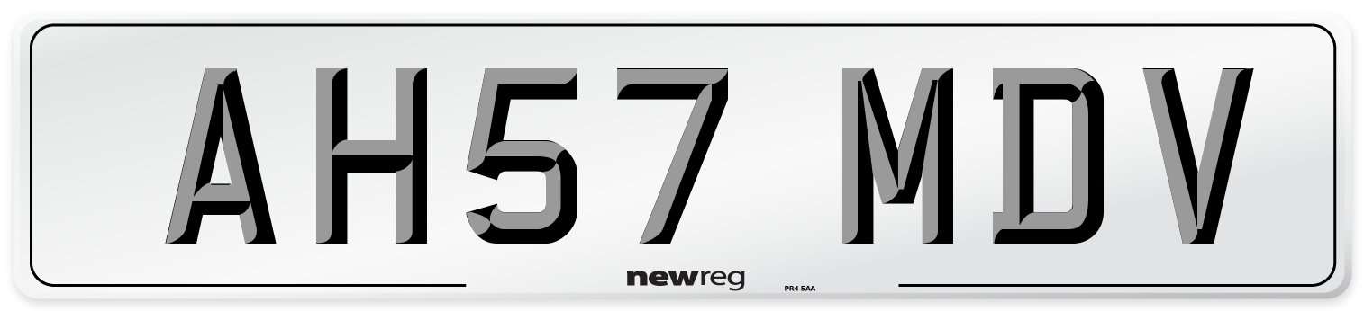 AH57 MDV Number Plate from New Reg